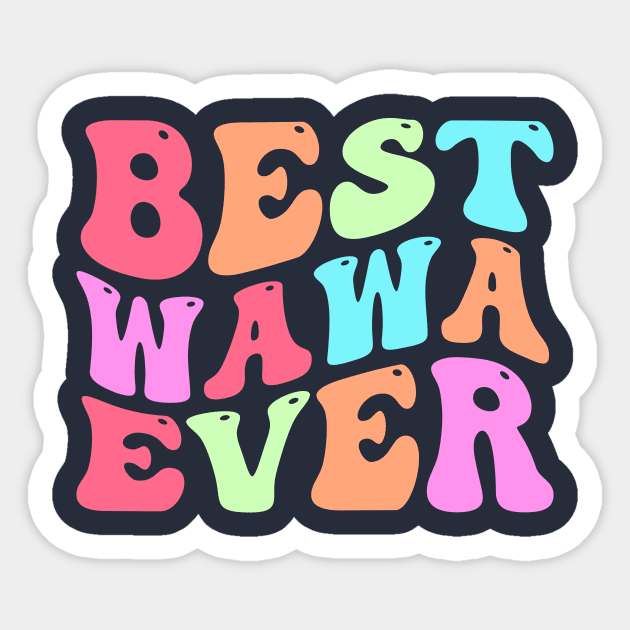Best Wawa Ever groovy Sticker by TheDesignDepot